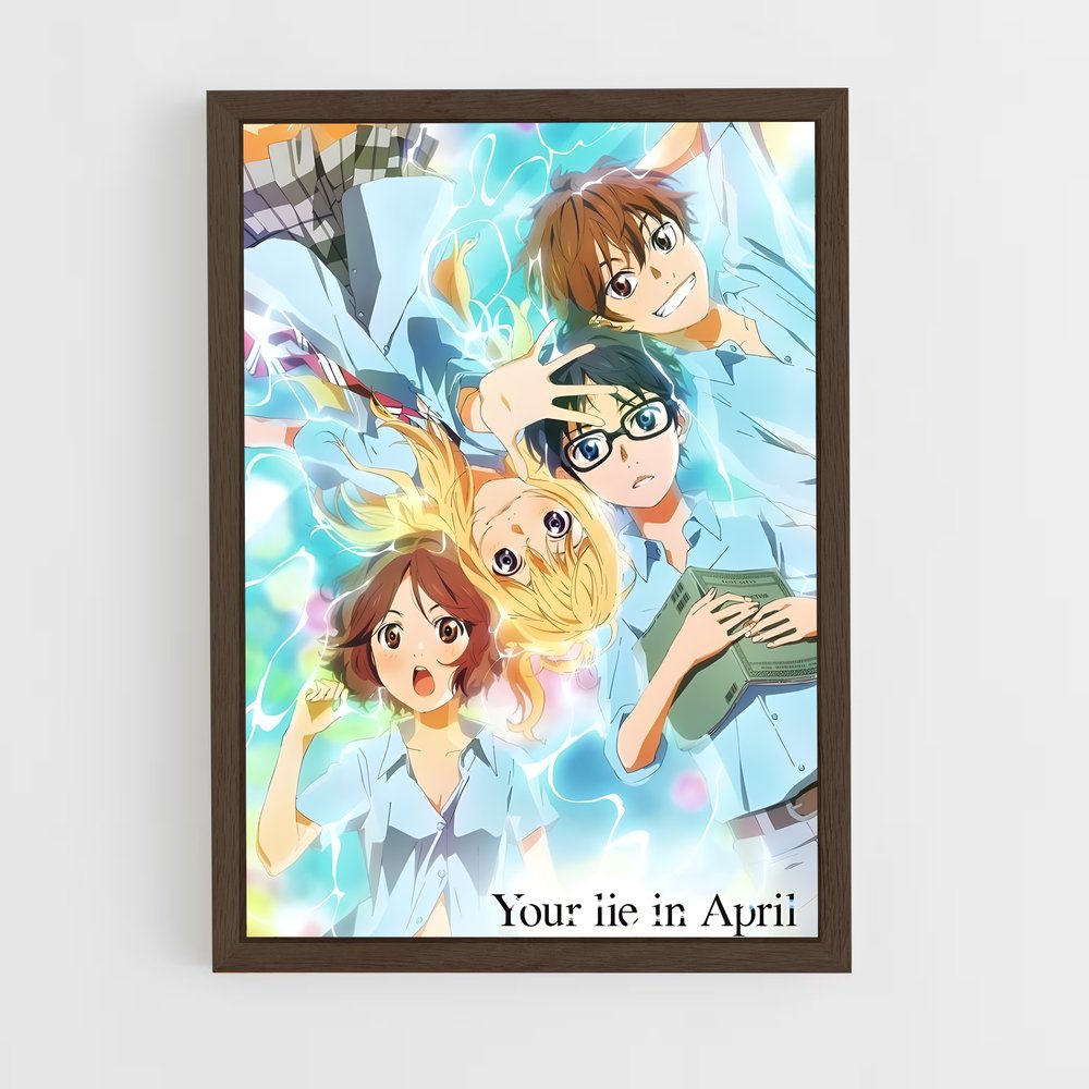 ap-your lie in april-3 cadre Bois foncé