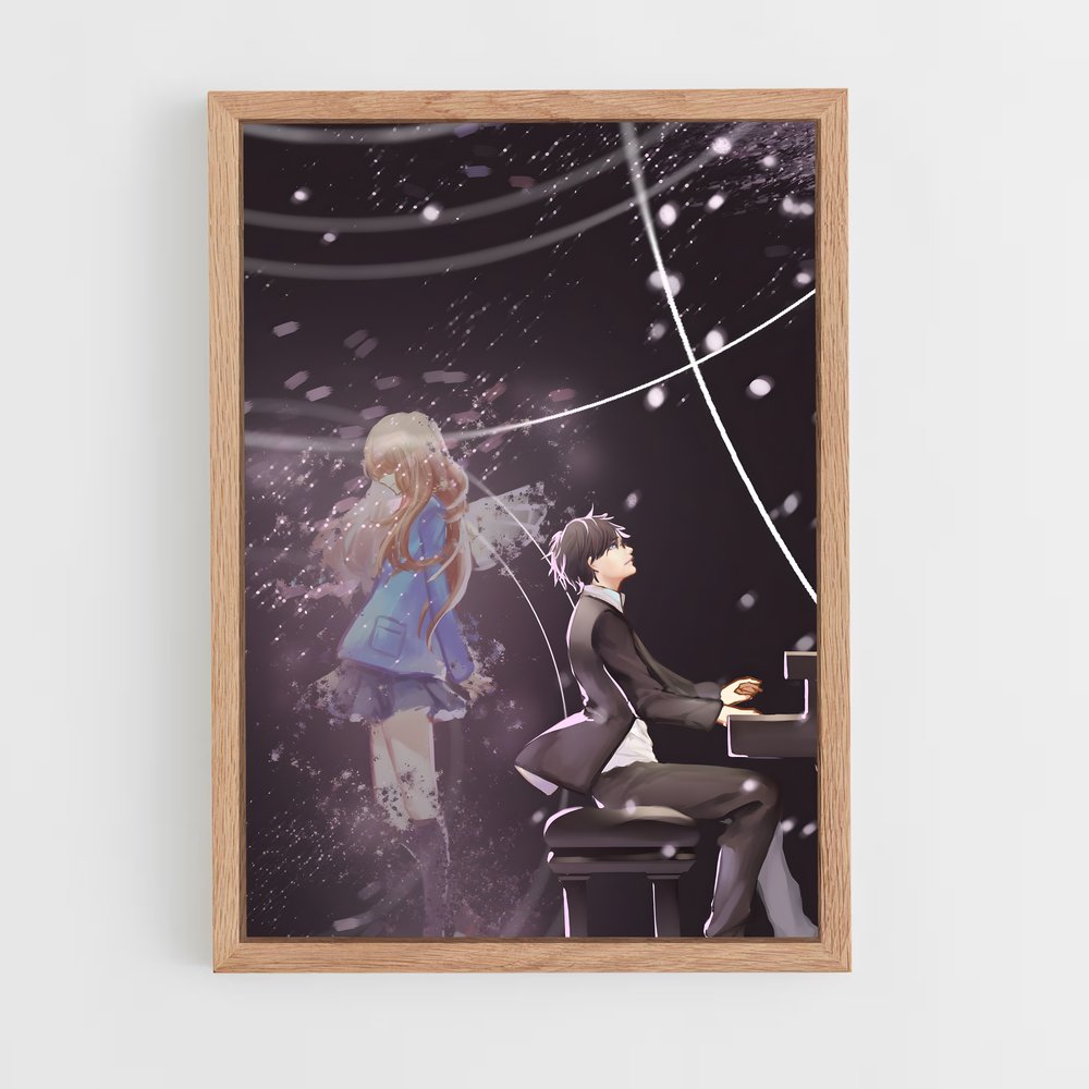ap-your lie in april-5 cadre Bois clair