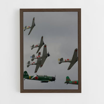 ap-zero fighter mitsubishi-5 cadre Bois foncé