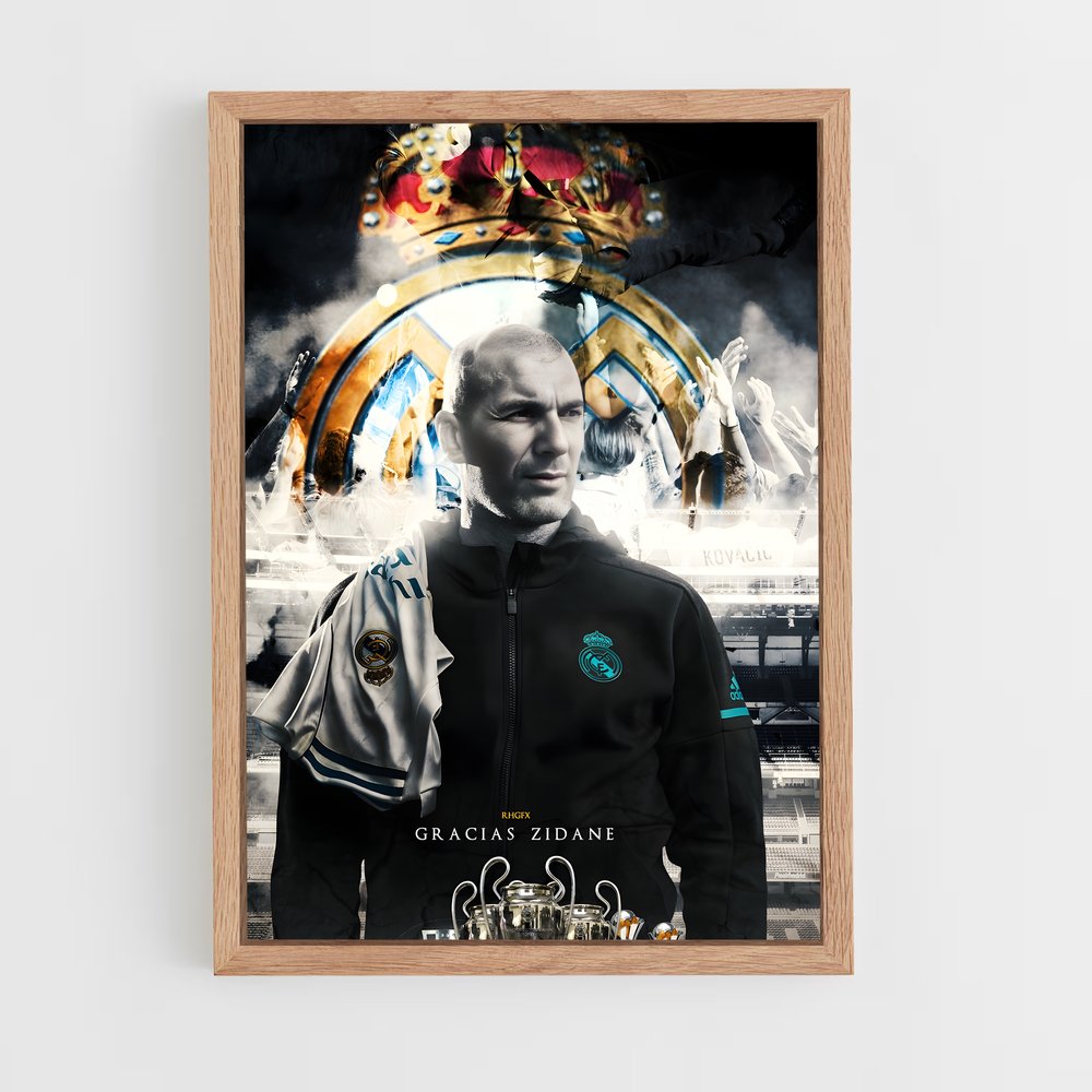 ap-zinedine zidane-10 cadre Bois clair