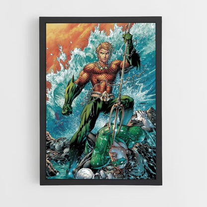 Póster Aquaman vs Linterna Verde