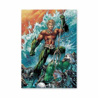 Póster Aquaman vs Linterna Verde