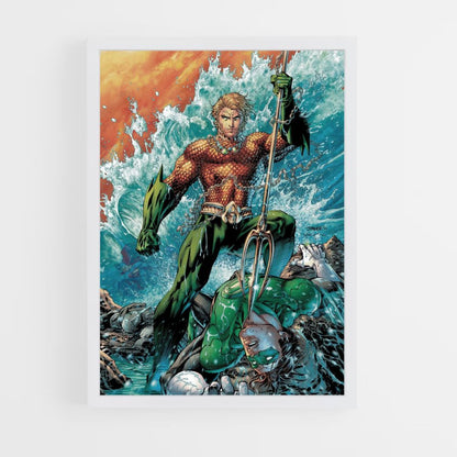 Póster Aquaman vs Linterna Verde