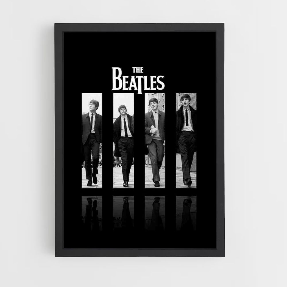 Póster Los Beatles Blanco y Negro