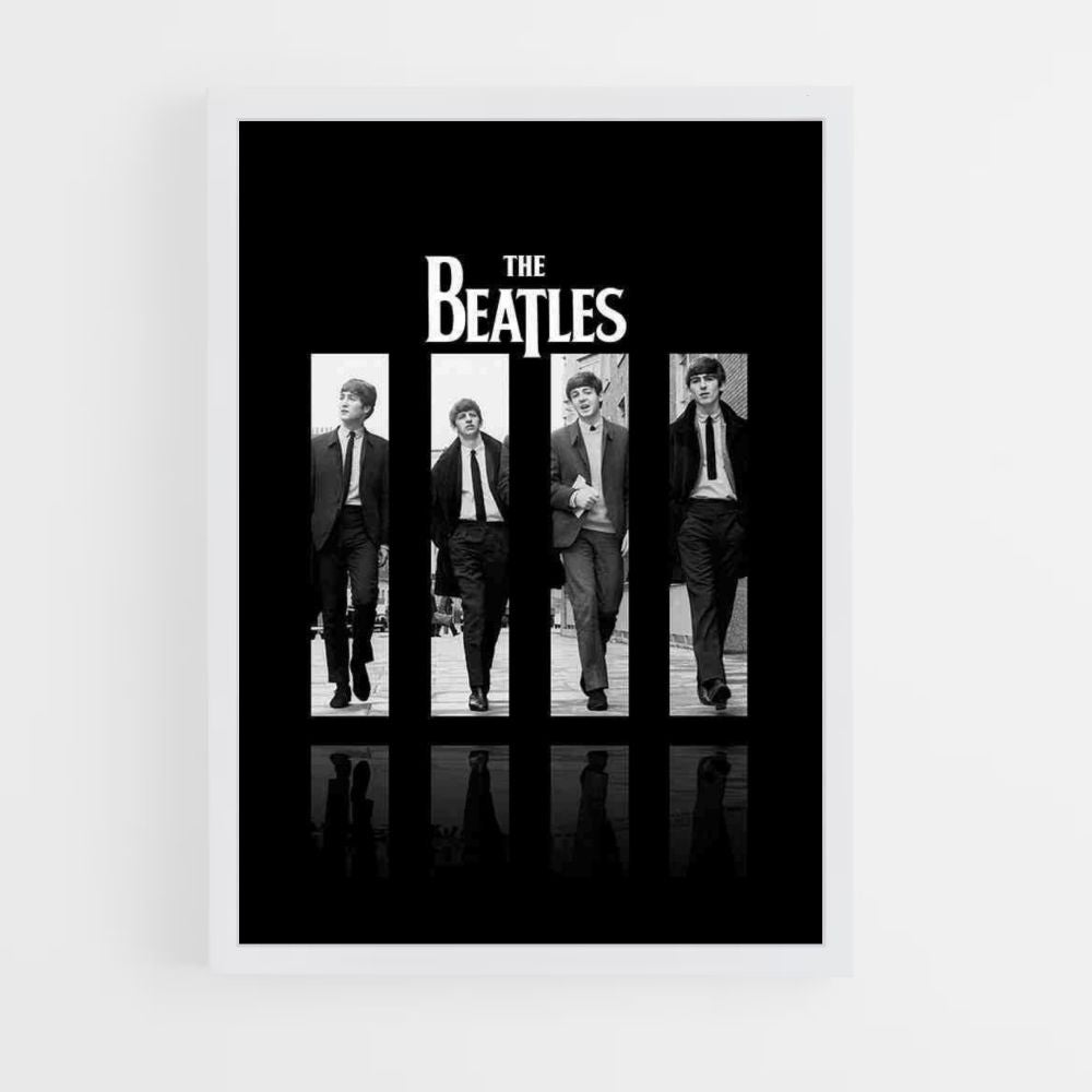 Póster Los Beatles Blanco y Negro