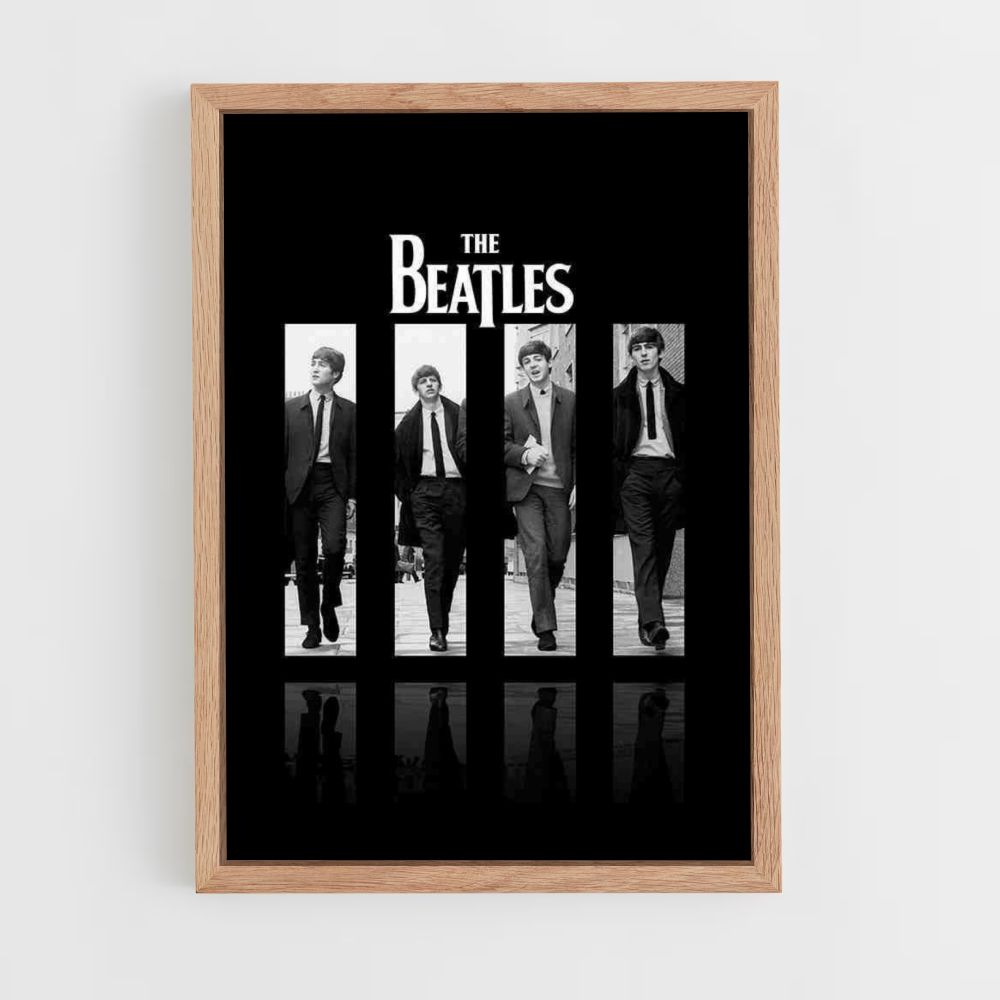 Póster Los Beatles Blanco y Negro