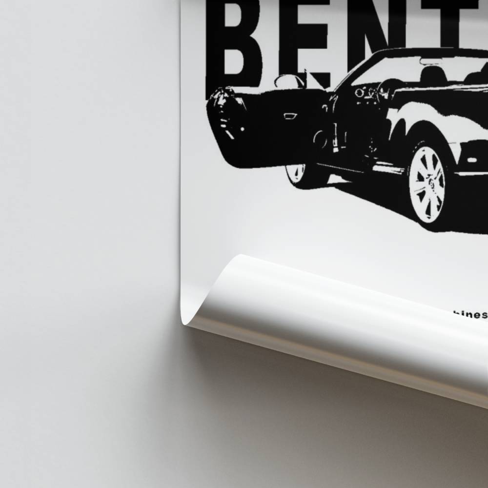 Póster Bentley Blanco y Negro