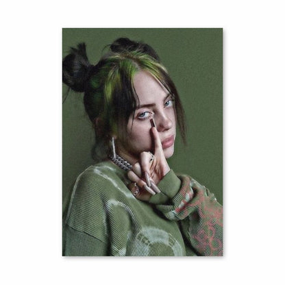 Póster Billie Eilish Verde