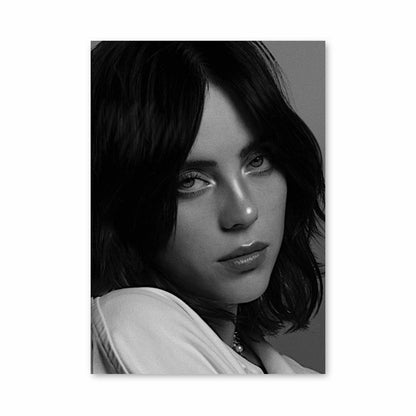 Póster Billie Eilish Blanco y Negro