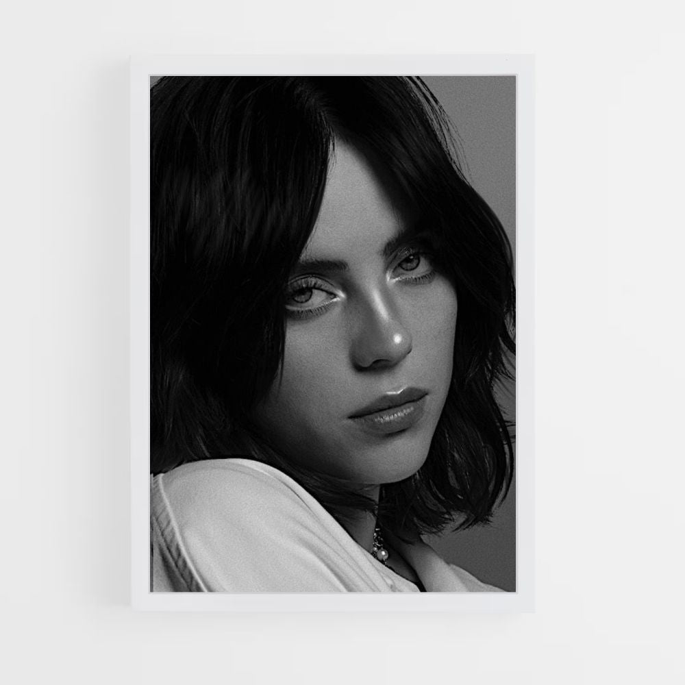 Póster Billie Eilish Blanco y Negro