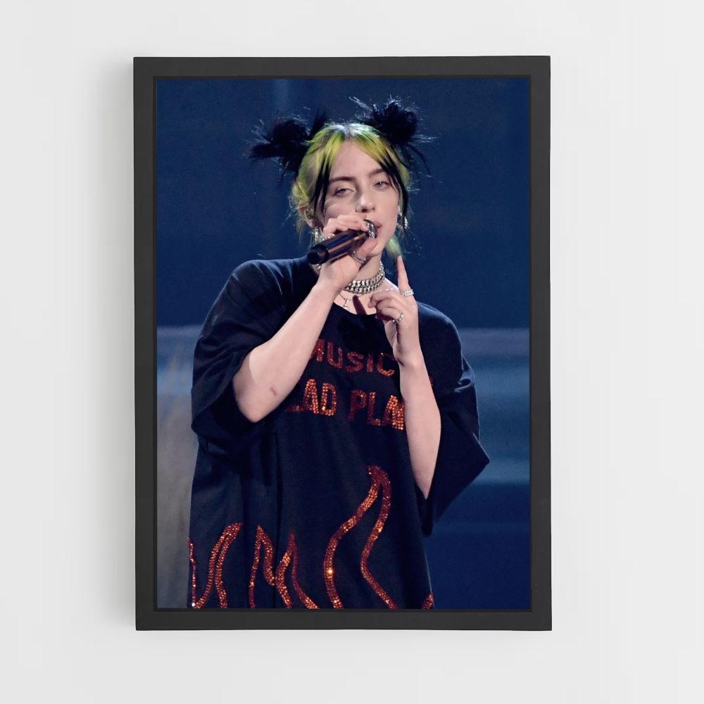 Póster Billie Eilish canta