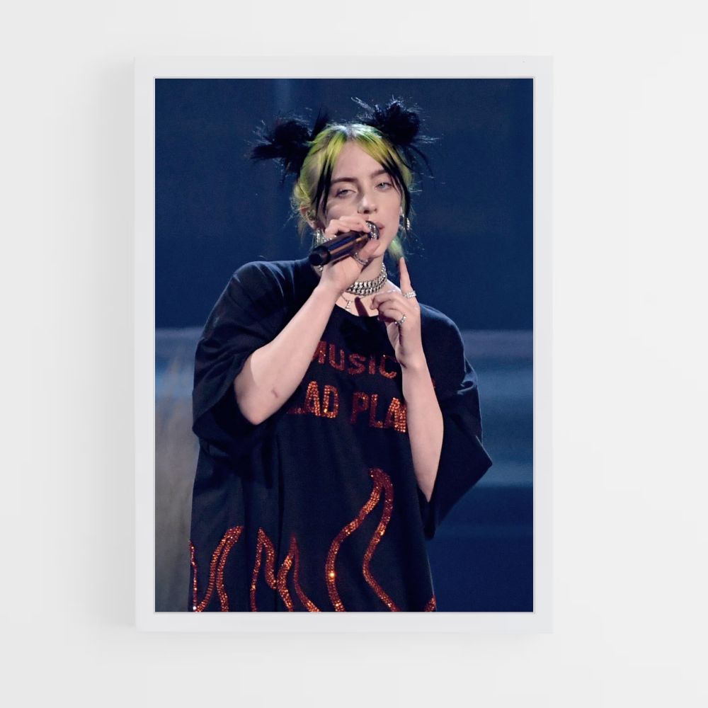 Póster Billie Eilish canta