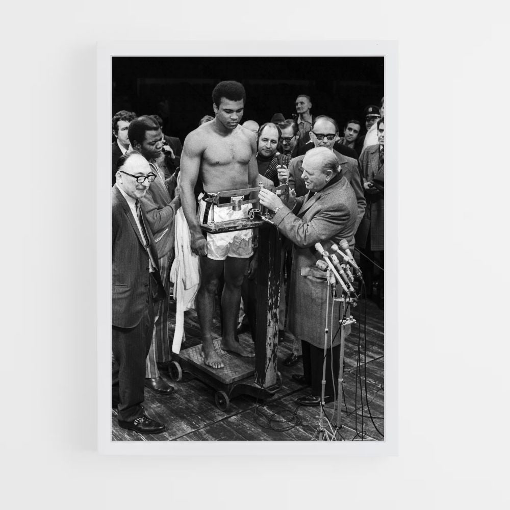 Póster Blanco y Negro Mohamed Ali