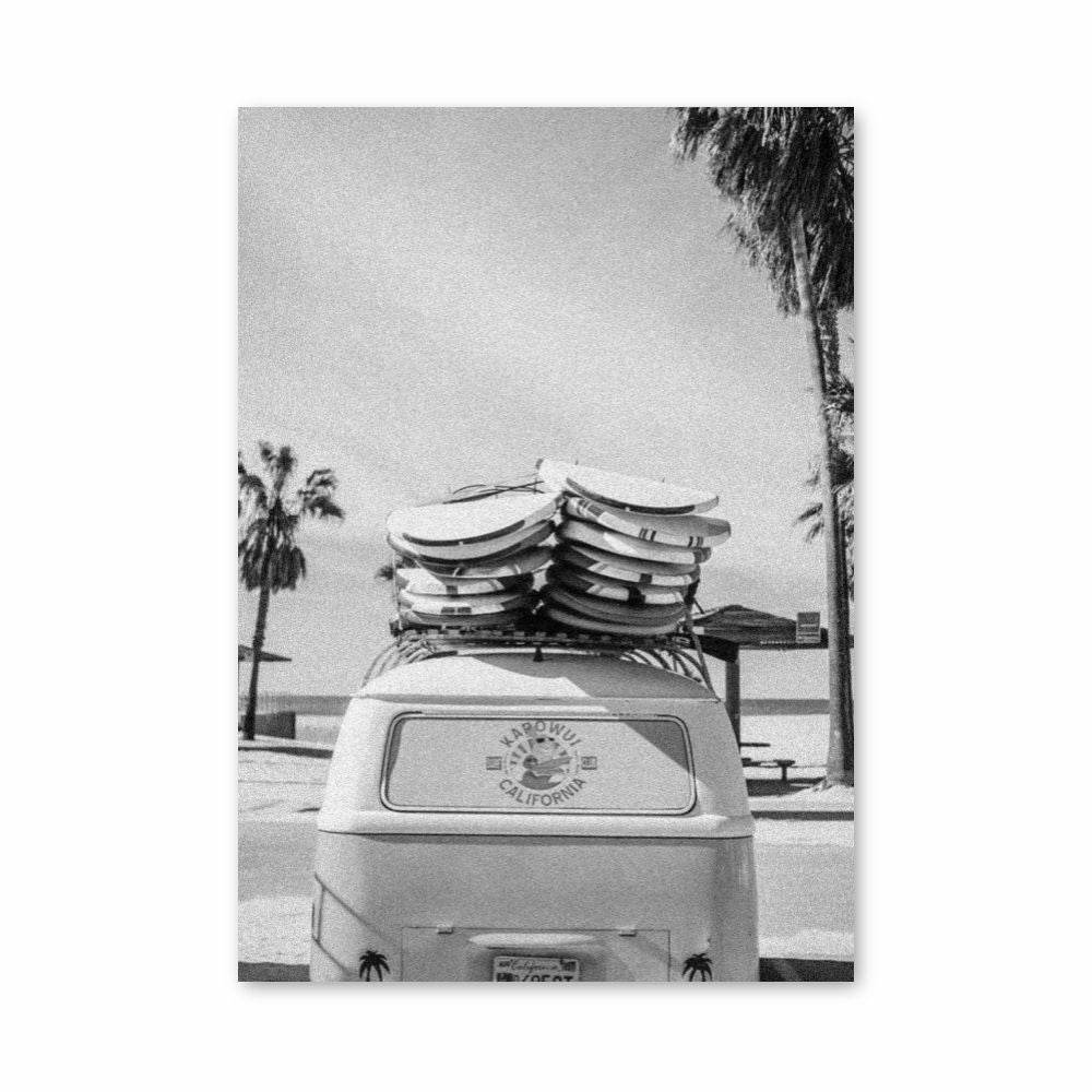 Póster Surf en blanco y negro