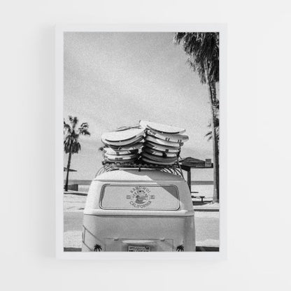 Póster Surf en blanco y negro