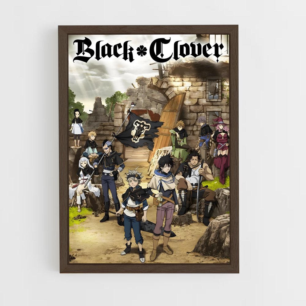 black-clover-3 cadre Bois foncé