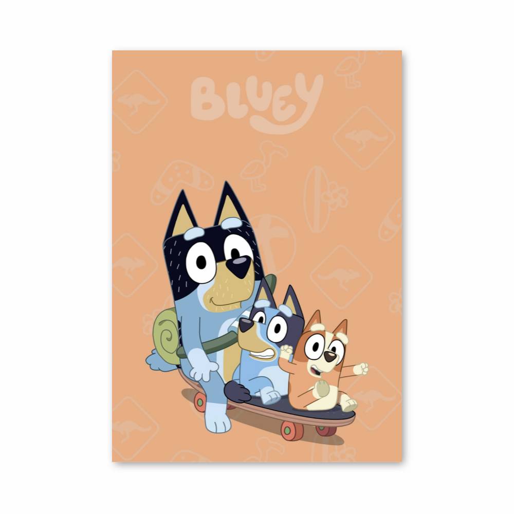 Poster Bluey Skateboard