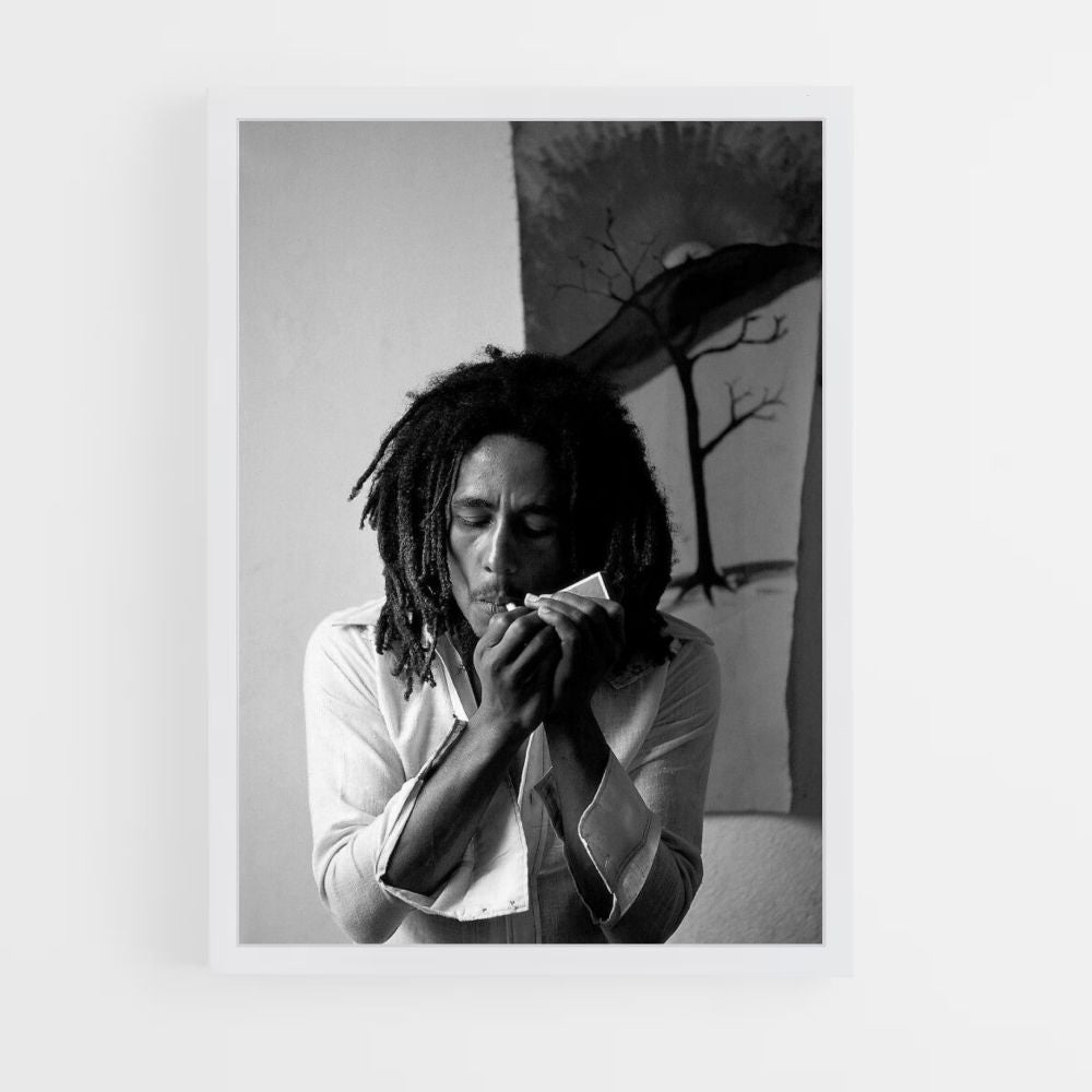 Póster Bob Marley fuma