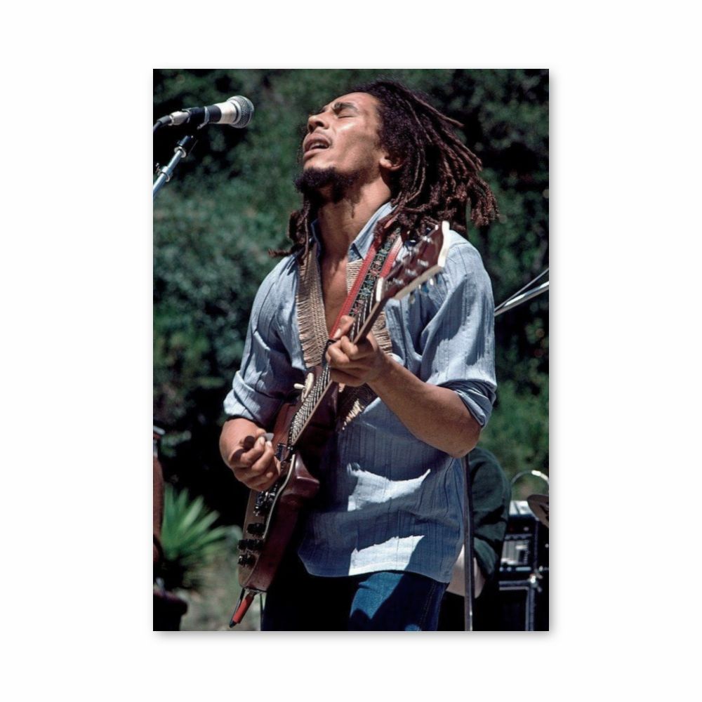 Póster Bob Marley canta