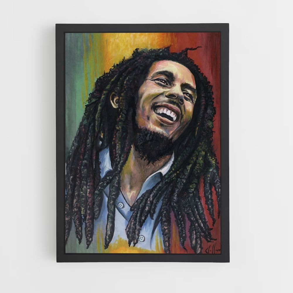 Póster Bob Marley Verde Amarillo Rojo