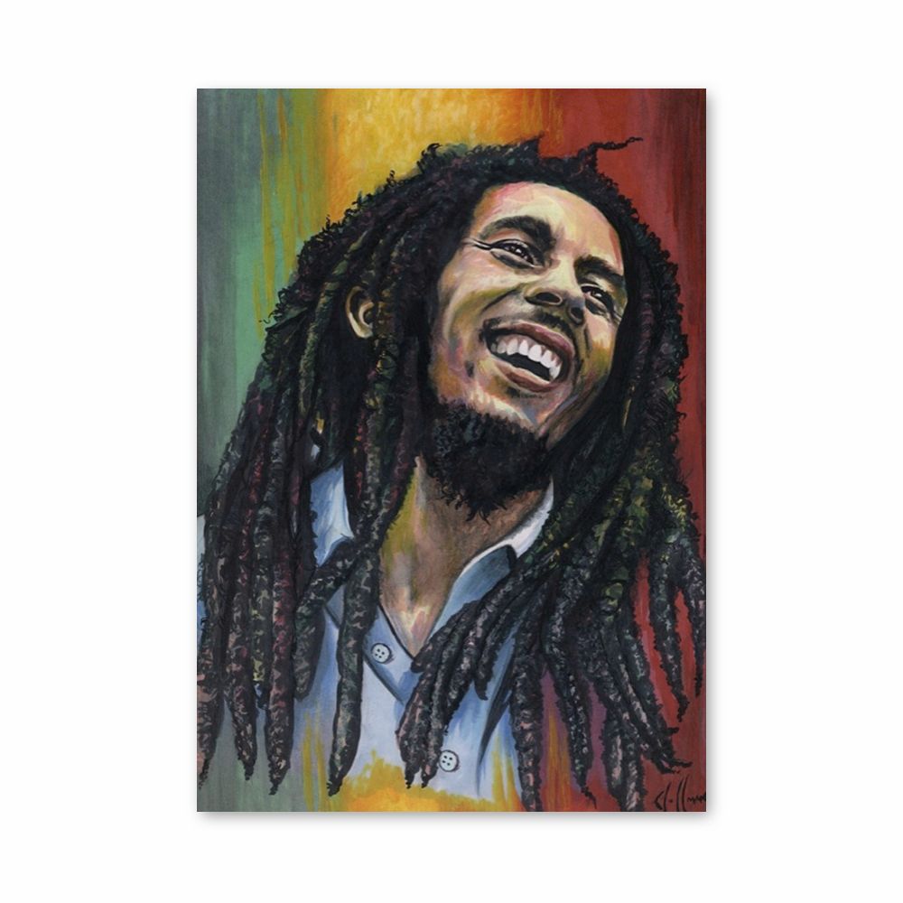 Póster Bob Marley Verde Amarillo Rojo