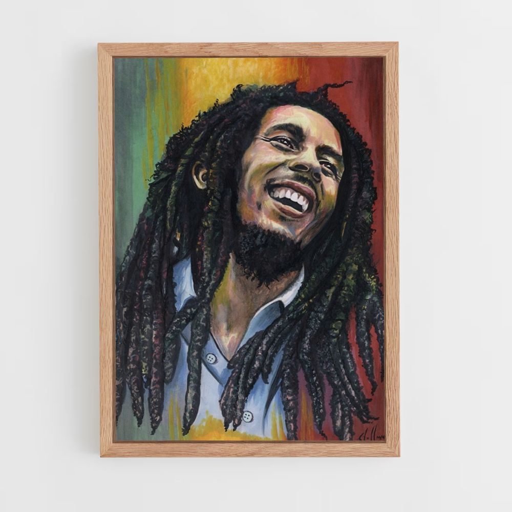 Póster Bob Marley Verde Amarillo Rojo