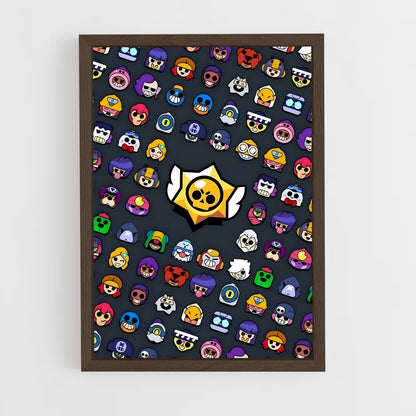 brawl-star-3 cadre Bois foncé