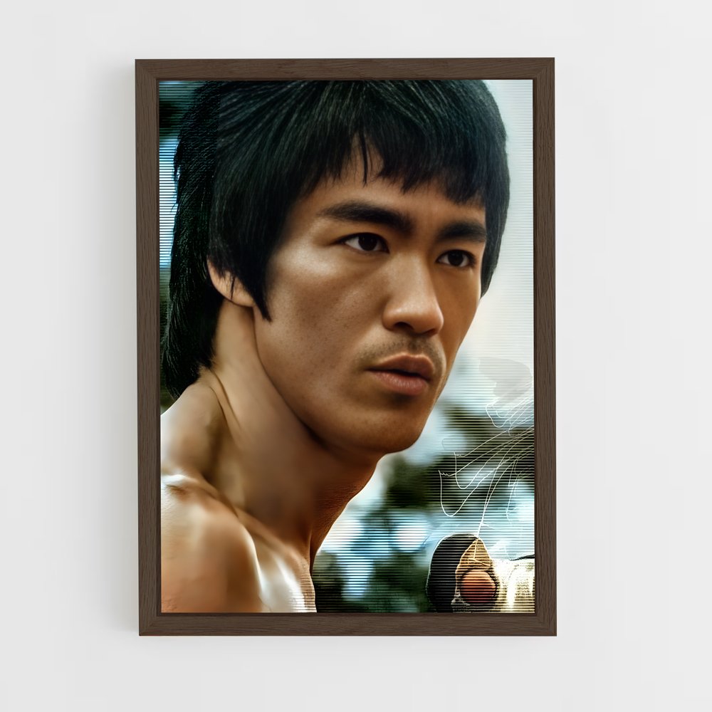 bruce-lee-3 cadre Bois foncé