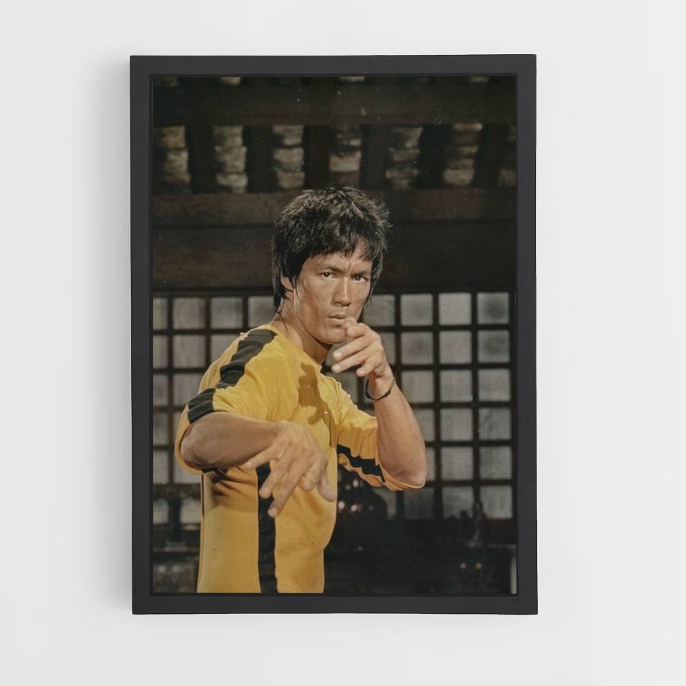 Póster Bruce Lee Mono Amarillo