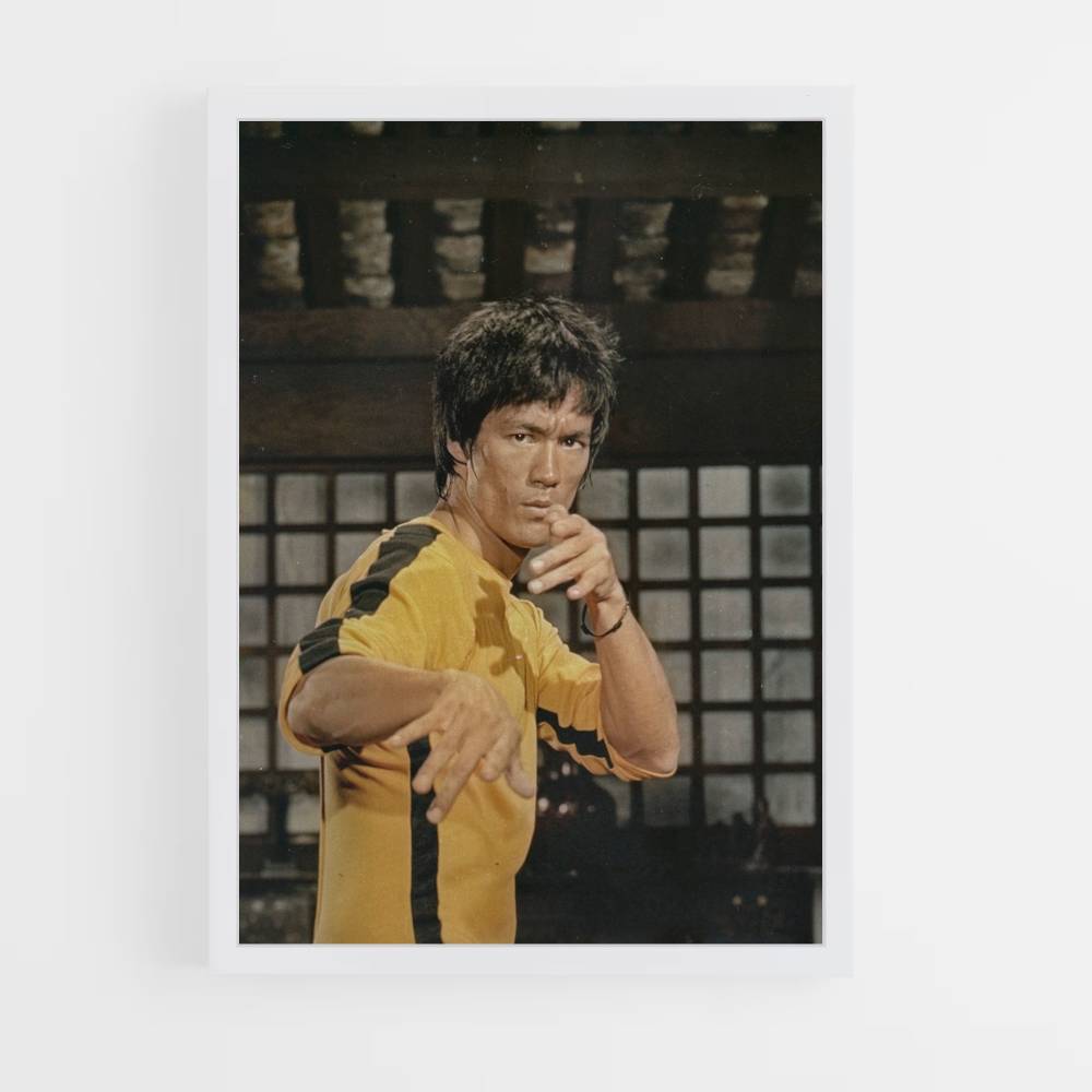 Póster Bruce Lee Mono Amarillo