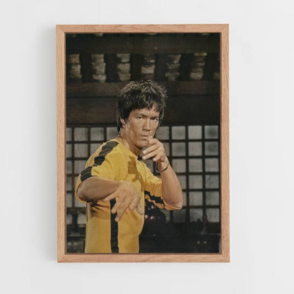 Póster Bruce Lee Mono Amarillo