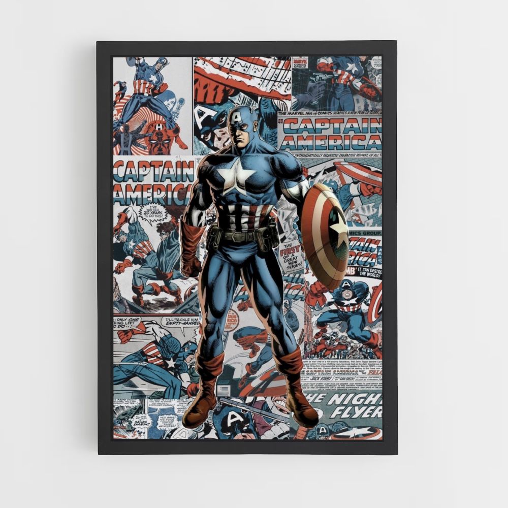 Cartel Capitán América Cómics