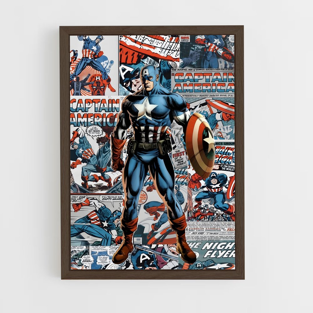captain-america-12 cadre Bois foncé