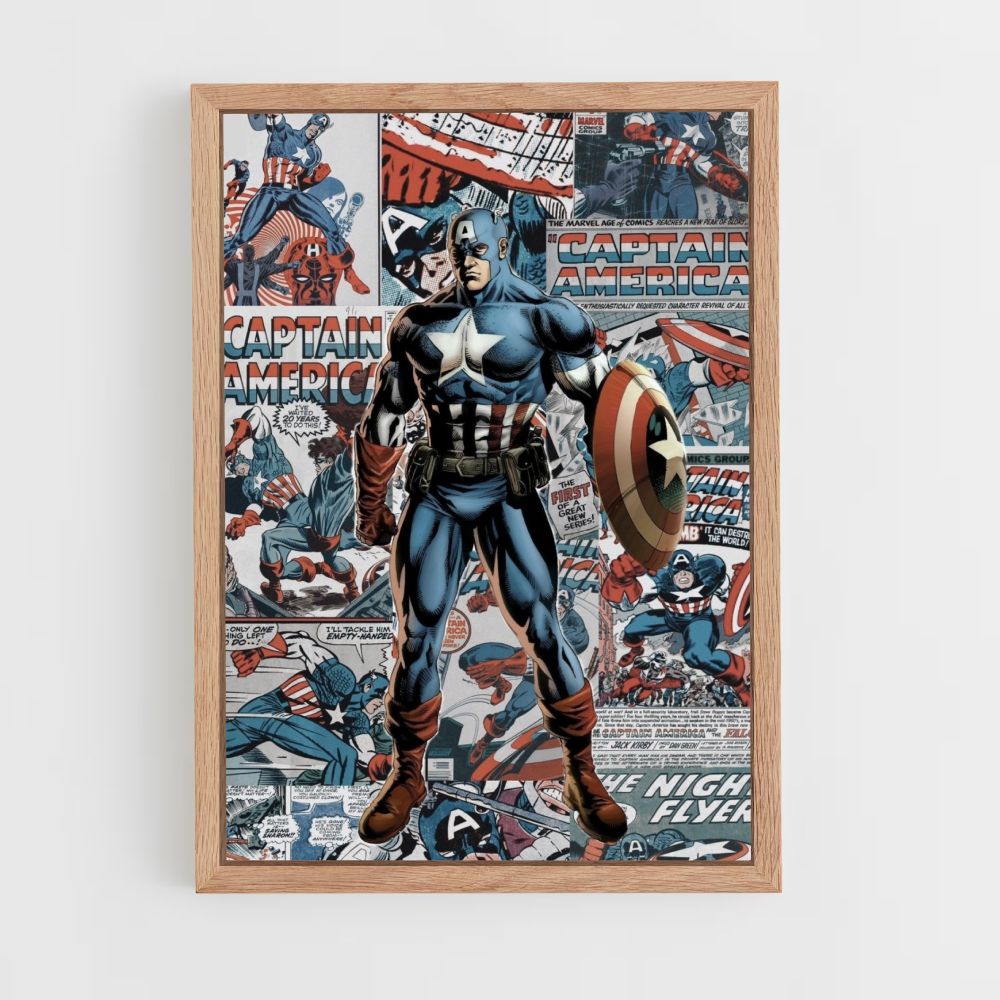 Cartel Capitán América Cómics