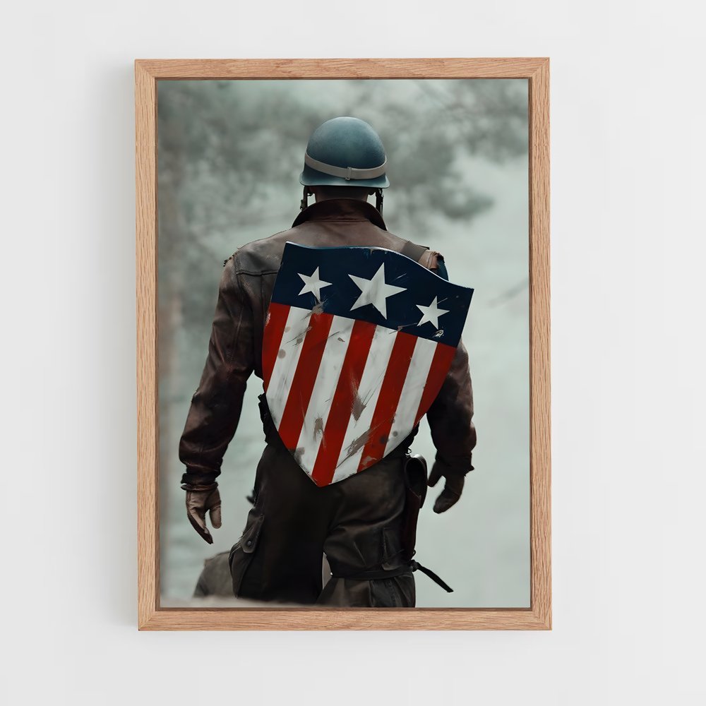 captain-america-13 cadre Bois clair