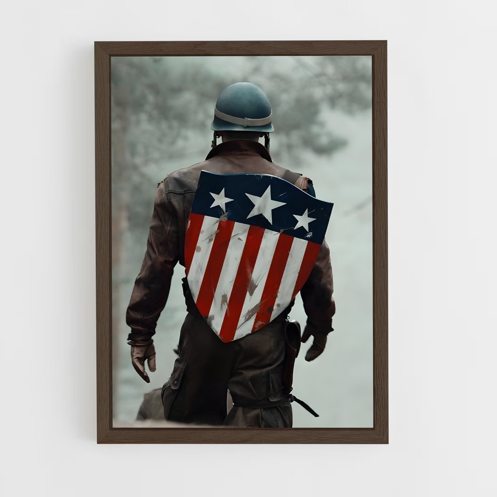 captain-america-13 cadre Bois foncé