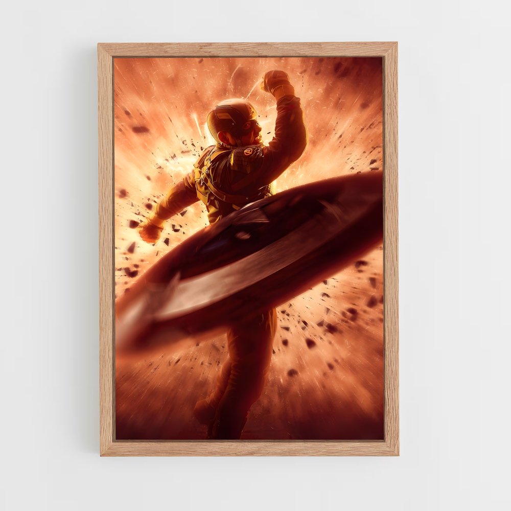 captain-america-15 cadre Bois clair