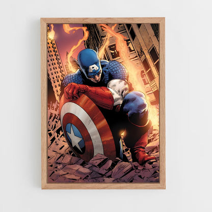 captain-america-2 cadre Bois clair