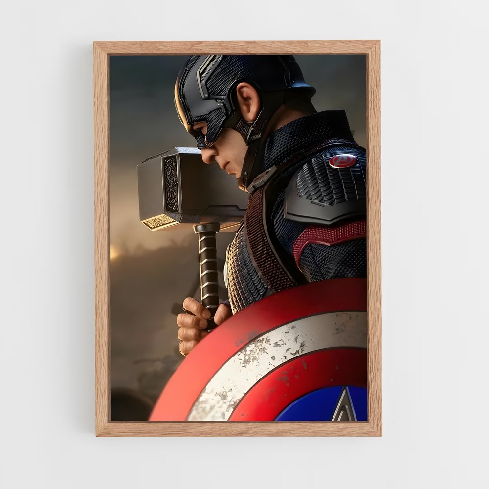 captain-america-4 cadre Bois clair