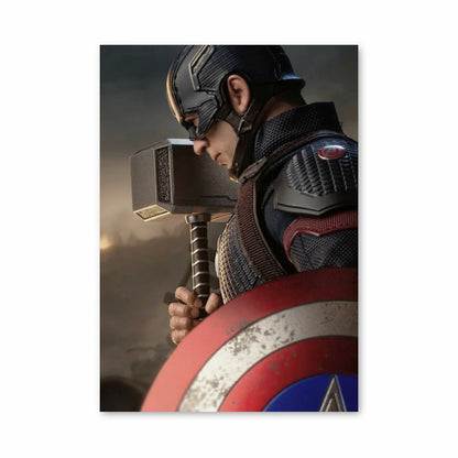 Póster Capitán América Mjolnir