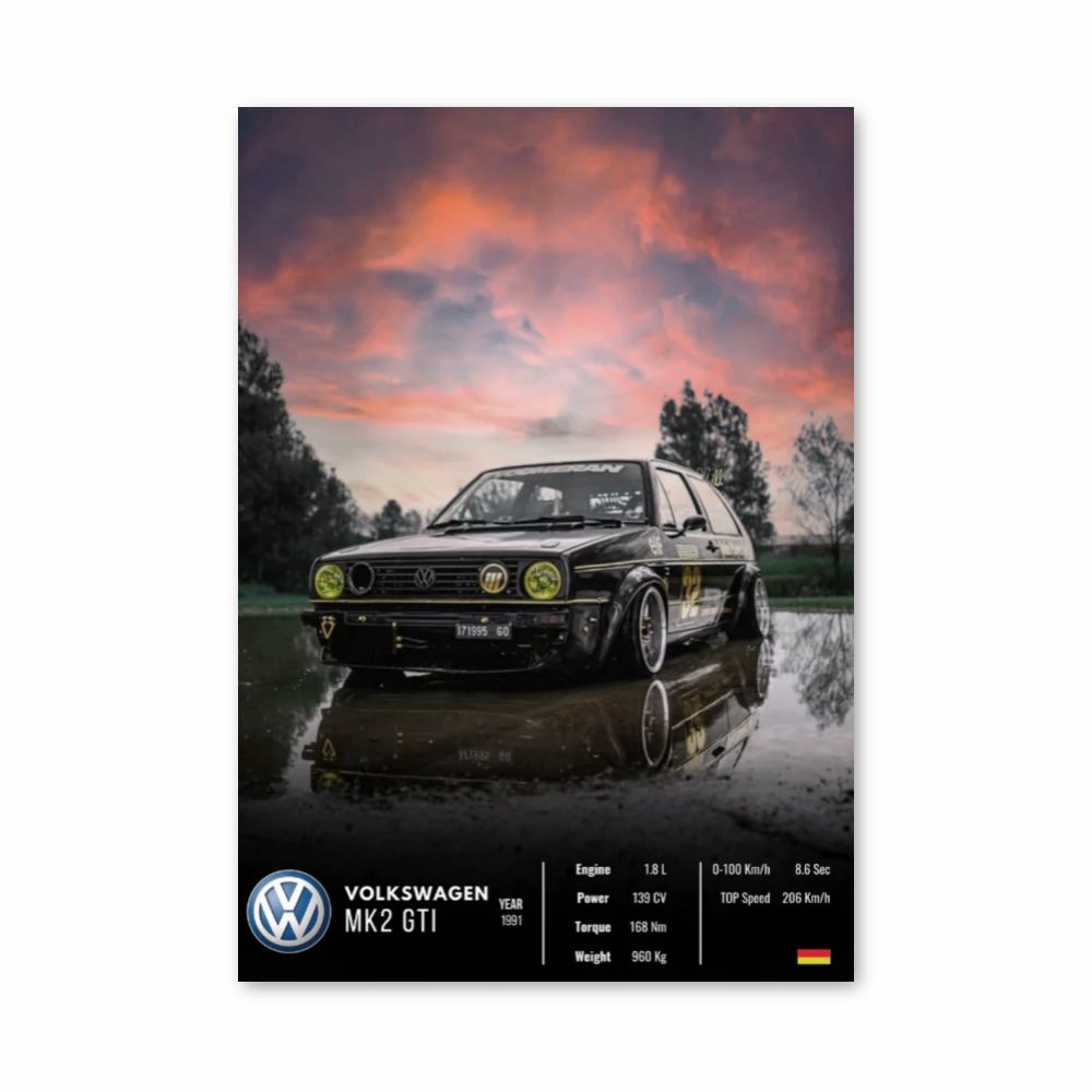 Póster Volkswagen MK2 GTI