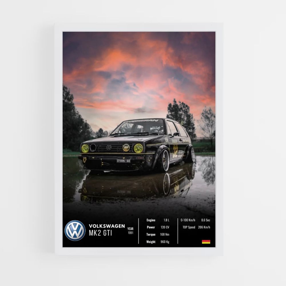 Póster Volkswagen MK2 GTI