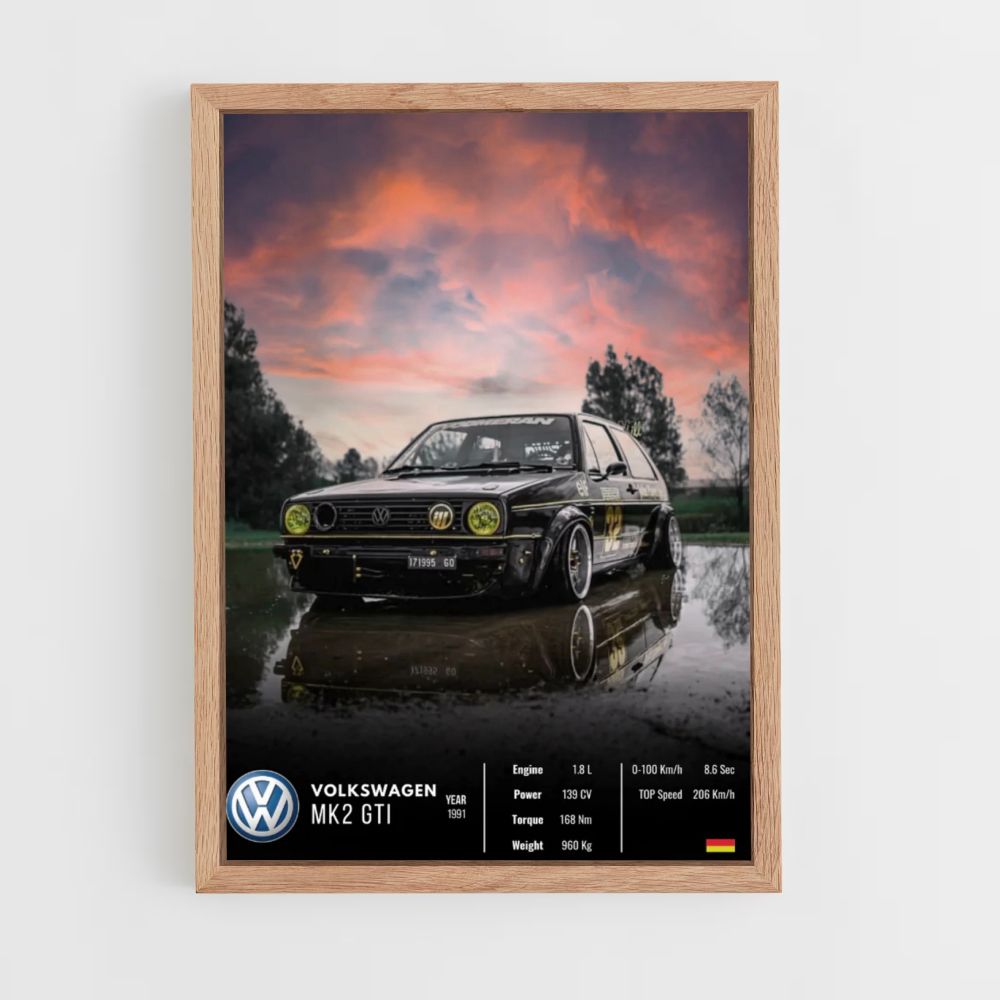 Póster Volkswagen MK2 GTI