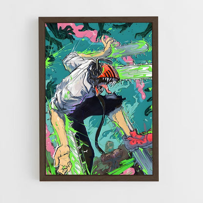 chainsaw-man-1 cadre Bois foncé