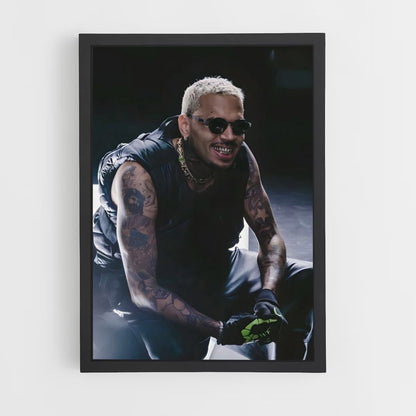 Chris Brown sonriendo Póster