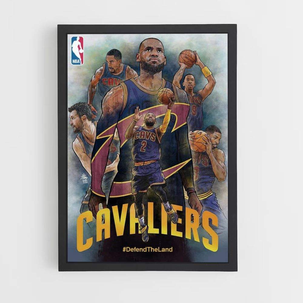 Equipo de los Cavaliers de Cleveland Póster