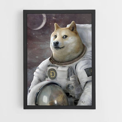 Póster Doge en el espacio