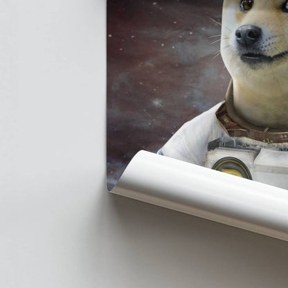 Póster Doge en el espacio