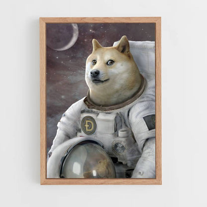 Póster Doge en el espacio