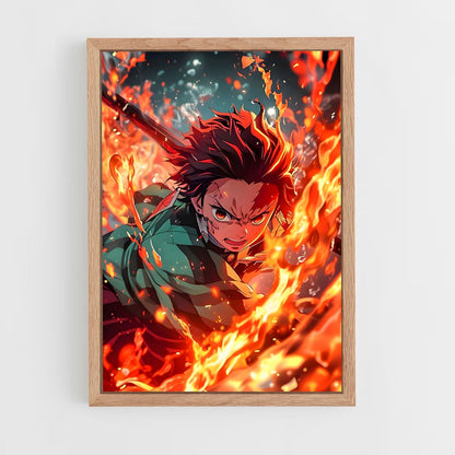 demon-slayer-13 cadre Bois clair